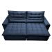 Sofá Retrátil e Reclinável 2,32m Molas Ensacadas Cama inBox Catar Velusoft Azul