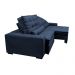 Sofá Retrátil e Reclinável 2,32m Molas Ensacadas Cama inBox Catar Velusoft Azul