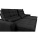 Sofá Retrátil e Reclinável 2,32m Molas Ensacadas Cama inBox Catar Velusoft Preto