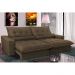 Sofá Retrátil e Reclinável 2,32m com Molas Ensacadas Cama inBox Soft Tecido Suede Café