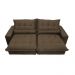 Sofá Retrátil e Reclinável 2,32m com Molas Ensacadas Cama inBox Soft Tecido Suede Café