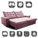 Sofá Retrátil e Reclinável 2,35m Cama inBox Big Fresh com SoftGel D40 Velupluma Rose