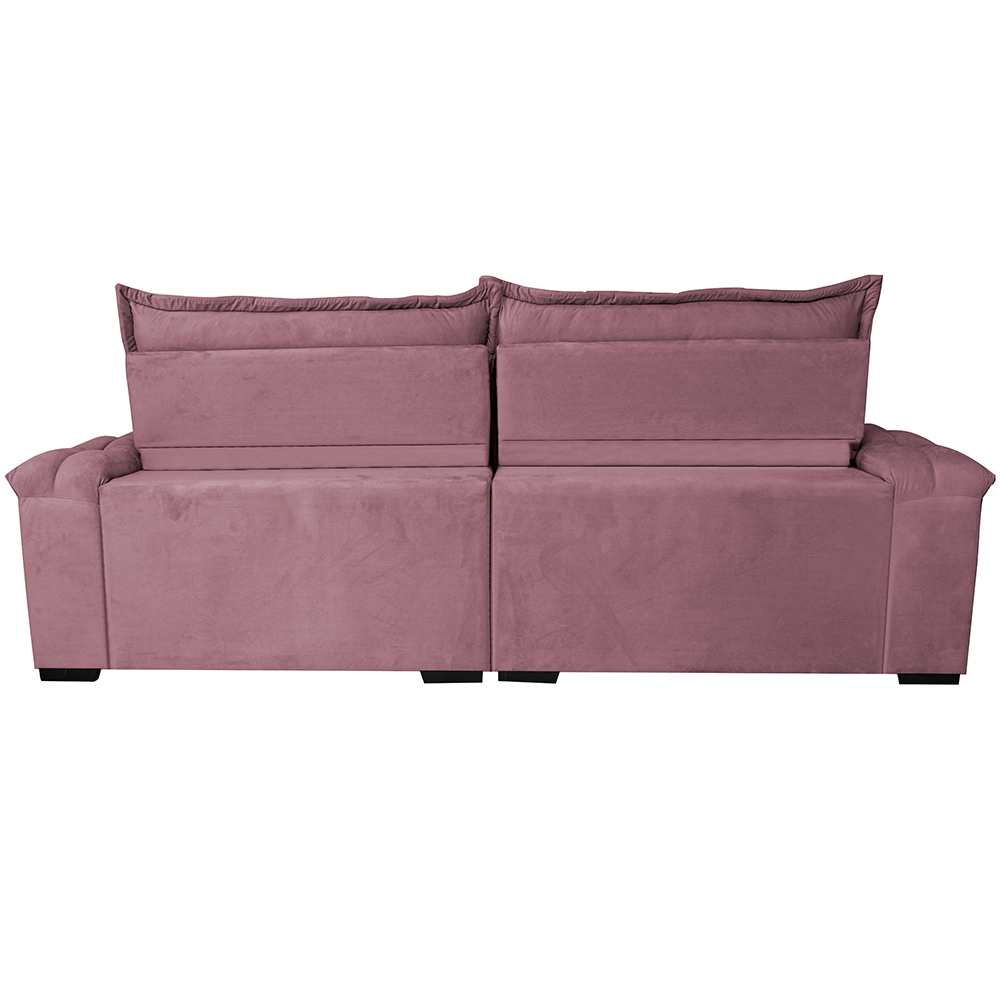 Sofá Retrátil e Reclinável 2,35m Cama inBox Big Fresh com SoftGel D40 Velupluma Rose