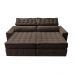 Sofá Retrátil e Reclinável 2,35m Cama inBox Big Puffer com SoftGel D40 Velupluma Café