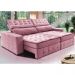 Sofá Retrátil e Reclinável 2,35m Cama inBox Big Puffer com SoftGel D40 Velupluma Rose