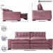 Sofá Retrátil e Reclinável 2,35m Cama inBox Big Puffer com SoftGel D40 Velupluma Rose