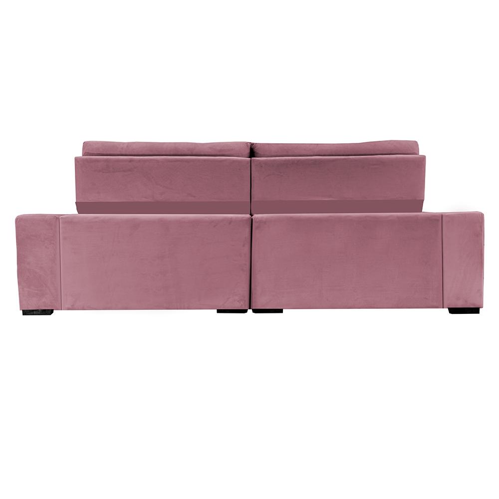 Sofá Retrátil e Reclinável 2,35m Cama inBox Big Puffer com SoftGel D40 Velupluma Rose