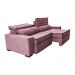 Sofá Retrátil e Reclinável 2,35m Cama inBox Big Puffer com SoftGel D40 Velupluma Rose