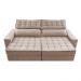 Sofá Retrátil e Reclinável 2,35m Cama inBox Big Star com SoftGel D40 Velupluma Bege