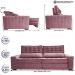 Sofá Retrátil e Reclinável 2,35m Cama inBox Big Star com SoftGel D40 Velupluma Rose
