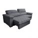 Sofá Retrátil e Reclinável 2,35m Molas Ensacadas Cama inBox Big Home com Bordado 3D Linho Cinza Escuro