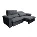 Sofá Retrátil e Reclinável 2,35m Molas Ensacadas Cama inBox Big Home com Bordado 3D Linho Cinza Escuro