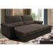 Sofá Retrátil e Reclinável 2,35m Molas Ensacadas Cama inBox Big Home com Bordado 3D Velusoft Café
