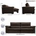 Sofá Retrátil e Reclinável 2,35m Molas Ensacadas Cama inBox Big Home com Bordado 3D Velusoft Café