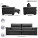 Sofá Retrátil e Reclinável 2,35m Molas Ensacadas Cama inBox Big Home com Bordado 3D Velusoft Cinza