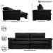 Sofá Retrátil e Reclinável 2,35m Molas Ensacadas Cama inBox Big Home com Bordado 3D Velusoft Preto