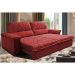 Sofá Retrátil e Reclinável 2,35m Molas Ensacadas Cama inBox Big Home com Bordado Velusoft Vermelho