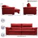 Sofá Retrátil e Reclinável 2,35m Molas Ensacadas Cama inBox Big Home com Bordado Velusoft Vermelho