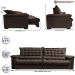 Sofá Retrátil e Reclinável 2,35m Molas Ensacadas Cama inBox Big Space com Bordado 3D Velusoft Café