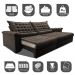 Sofá Retrátil e Reclinável 2,35m Molas Ensacadas Cama inBox Big Space com Bordado 3D Velusoft Café