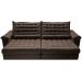 Sofá Retrátil e Reclinável 2,35m Molas Ensacadas Cama inBox Big Space com Bordado 3D Velusoft Café