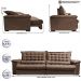 Sofá Retrátil e Reclinável 2,35m Molas Ensacadas Cama inBox Big Space com Bordado 3D Velusoft Castor