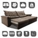 Sofá Retrátil e Reclinável 2,35m Molas Ensacadas Cama inBox Big Space com Bordado 3D Velusoft Castor