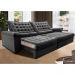 Sofá Retrátil e Reclinável 2,35m Molas Ensacadas Cama inBox Big Space com Bordado 3D Velusoft Cinza