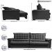 Sofá Retrátil e Reclinável 2,35m Molas Ensacadas Cama inBox Big Space com Bordado 3D Velusoft Cinza