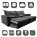 Sofá Retrátil e Reclinável 2,35m Molas Ensacadas Cama inBox Big Space com Bordado 3D Velusoft Cinza