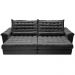 Sofá Retrátil e Reclinável 2,35m Molas Ensacadas Cama inBox Big Space com Bordado 3D Velusoft Cinza