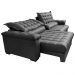 Sofá Retrátil e Reclinável 2,35m Molas Ensacadas Cama inBox Big Space com Bordado 3D Velusoft Cinza