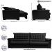 Sofá Retrátil e Reclinável 2,35m Molas Ensacadas Cama inBox Big Space com Bordado 3D Velusoft Preto