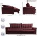 Sofá Retrátil e Reclinável 2,35m Molas Ensacadas Cama inBox Big Space com Bordado 3D Velusoft Vinho