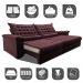 Sofá Retrátil e Reclinável 2,35m Molas Ensacadas Cama inBox Big Space com Bordado 3D Velusoft Vinho