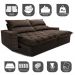 Sofá Retrátil e Reclinável 2,35m Molas Ensacadas Cama inBox Elegance com ThermoGel Velusoft Café