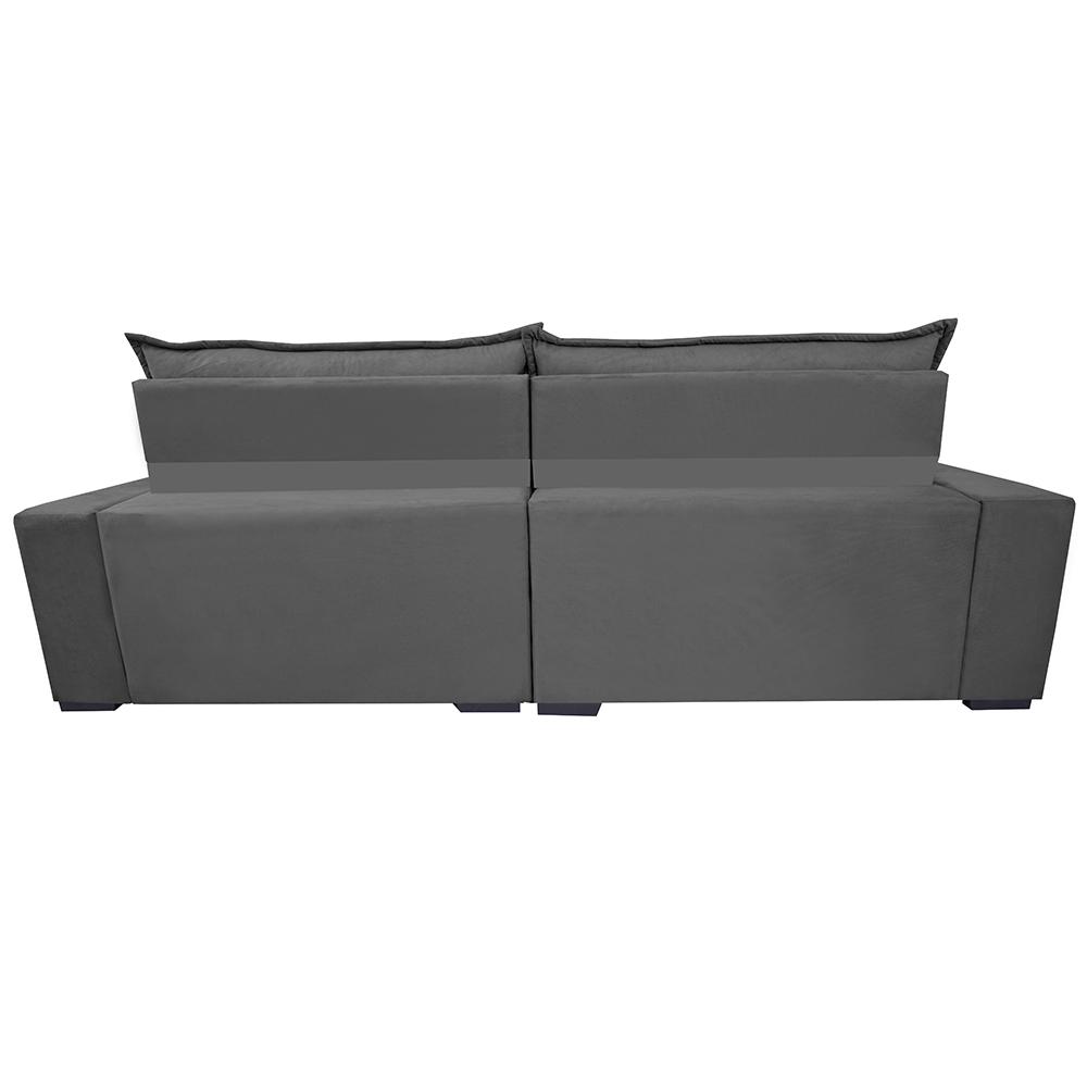 Sofá Retrátil e Reclinável 2,35m Molas Ensacadas Cama inBox Elegance com ThermoGel Velusoft Cinza