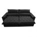 Sofá Retrátil e Reclinável 2,35m Molas Ensacadas Cama inBox Elegance com ThermoGel Velusoft Preto