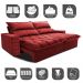 Sofá Retrátil e Reclinável 2,35m Molas Ensacadas Cama inBox Elegance com ThermoGel Velusoft Vermelho