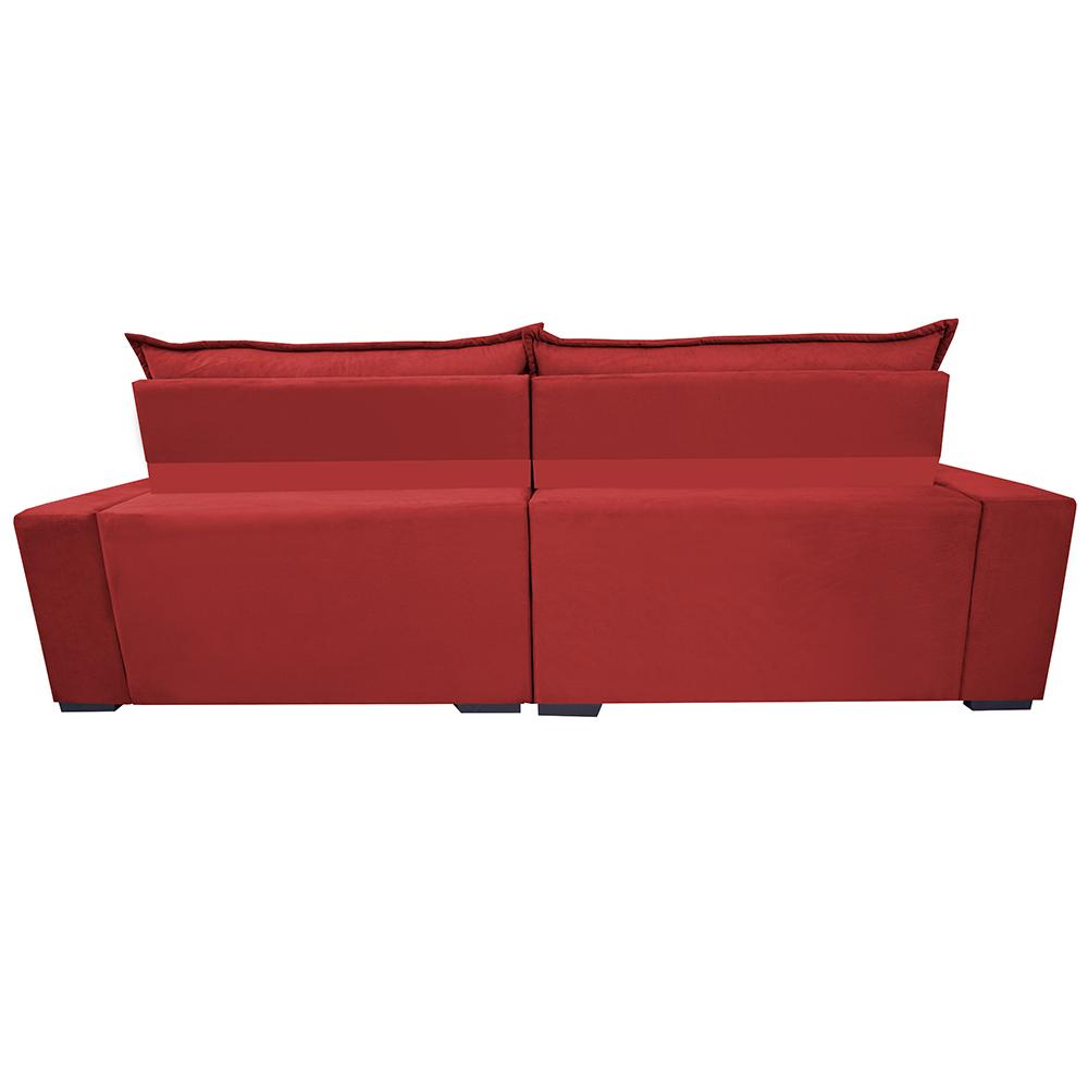 Sofá Retrátil e Reclinável 2,35m Molas Ensacadas Cama inBox Elegance com ThermoGel Velusoft Vermelho
