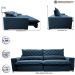 Sofá Retrátil e Reclinável 2,35m Molas Ensacadas Cama inBox Spazus com Bordado 3D Velusoft Azul