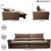 Sofá Retrátil e Reclinável 2,35m Molas Ensacadas Cama inBox Spazus com Bordado 3D Velusoft Castor