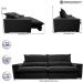 Sofá Retrátil e Reclinável 2,35m Molas Ensacadas Cama inBox Spazus com Bordado 3D Velusoft Preto