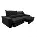 Sofá Retrátil e Reclinável 2,35m Molas Ensacadas Cama inBox Spazus com Bordado 3D Velusoft Preto