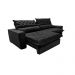 Sofá Retrátil e Reclinável 2,35m Molas Ensacadas Cama inBox Spazus com Bordado 3D Velusoft Preto