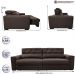 Sofá Retrátil e Reclinável 2,35m Molas Ensacadas Cama inBox Style Thermo Gel Linho Marrom