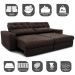 Sofá Retrátil e Reclinável 2,35m Molas Ensacadas Cama inBox Style Thermo Gel Linho Marrom