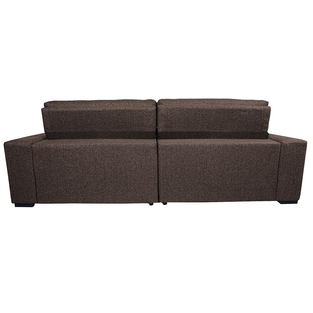 Sofá Retrátil e Reclinável 2,35m Molas Ensacadas Cama inBox Style Thermo Gel Linho Marrom