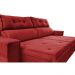 Sofá Retrátil e Reclinável 2,50m Cama inBox Tókio com Molas e Bordado 3D Velusoft Vermelho
