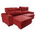 Sofá Retrátil e Reclinável 2,50m Cama inBox Tókio com Molas e Bordado 3D Velusoft Vermelho